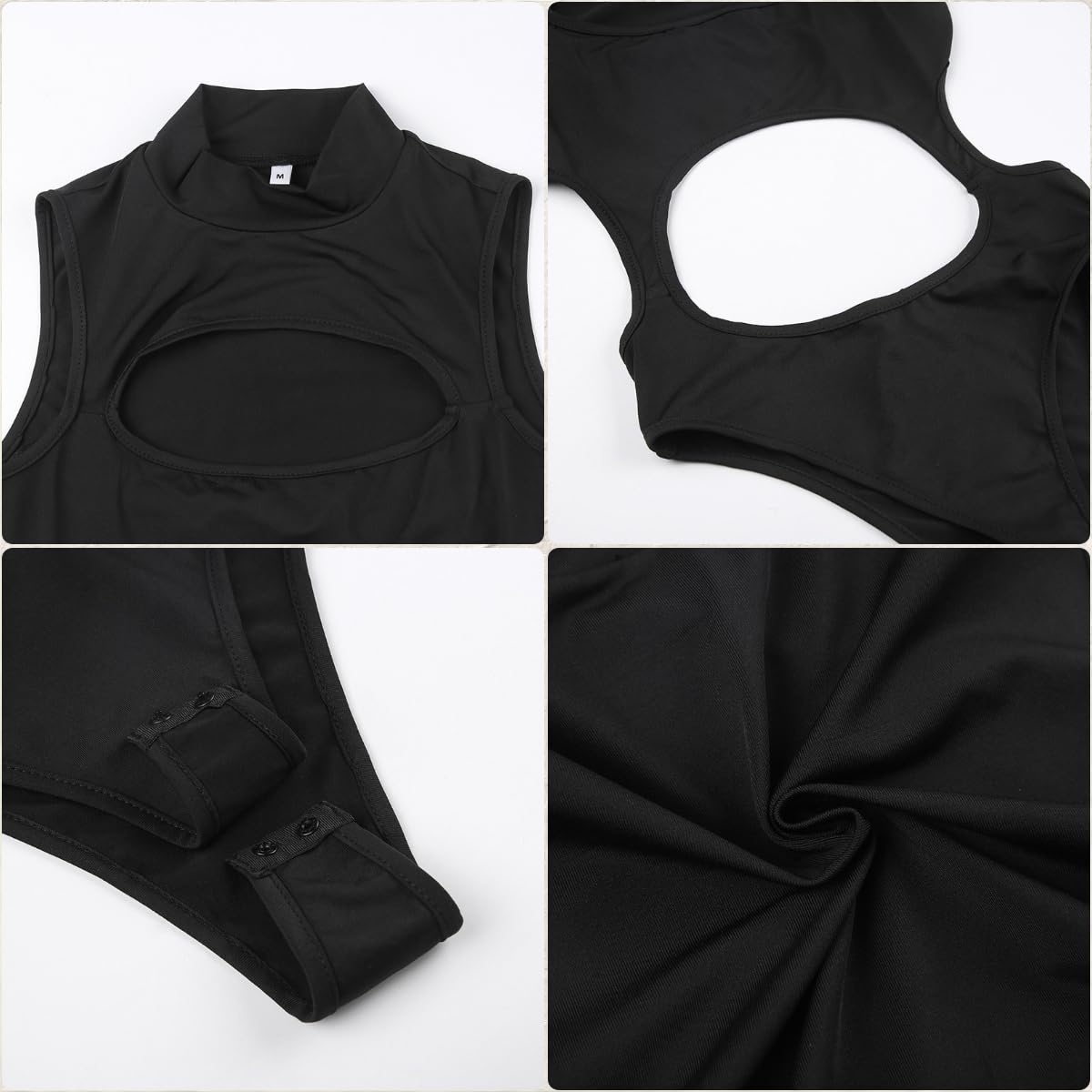 SINROYEE Sexy Creux Out Femmes Body Summer Streetwear Tenue Gothique Combinaison T-shirt Manches Courtes Sans Manches