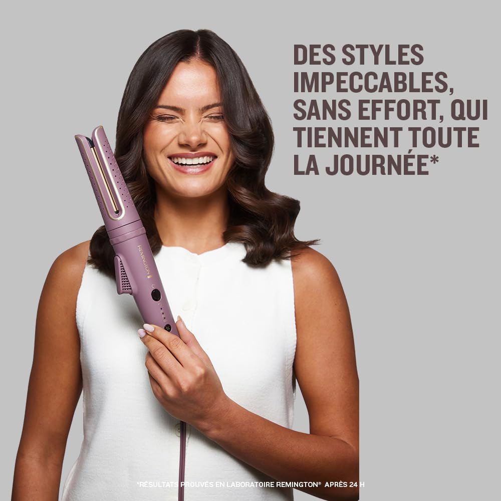 Remington AirVive Boucleur à cheveux Fer à boucler rotatif Technologie Ionic Air : boucles de longue durée revêtement ultra-céramique de haute qualité avec micro-actifs,écran LED 160-210°C - CI8930
