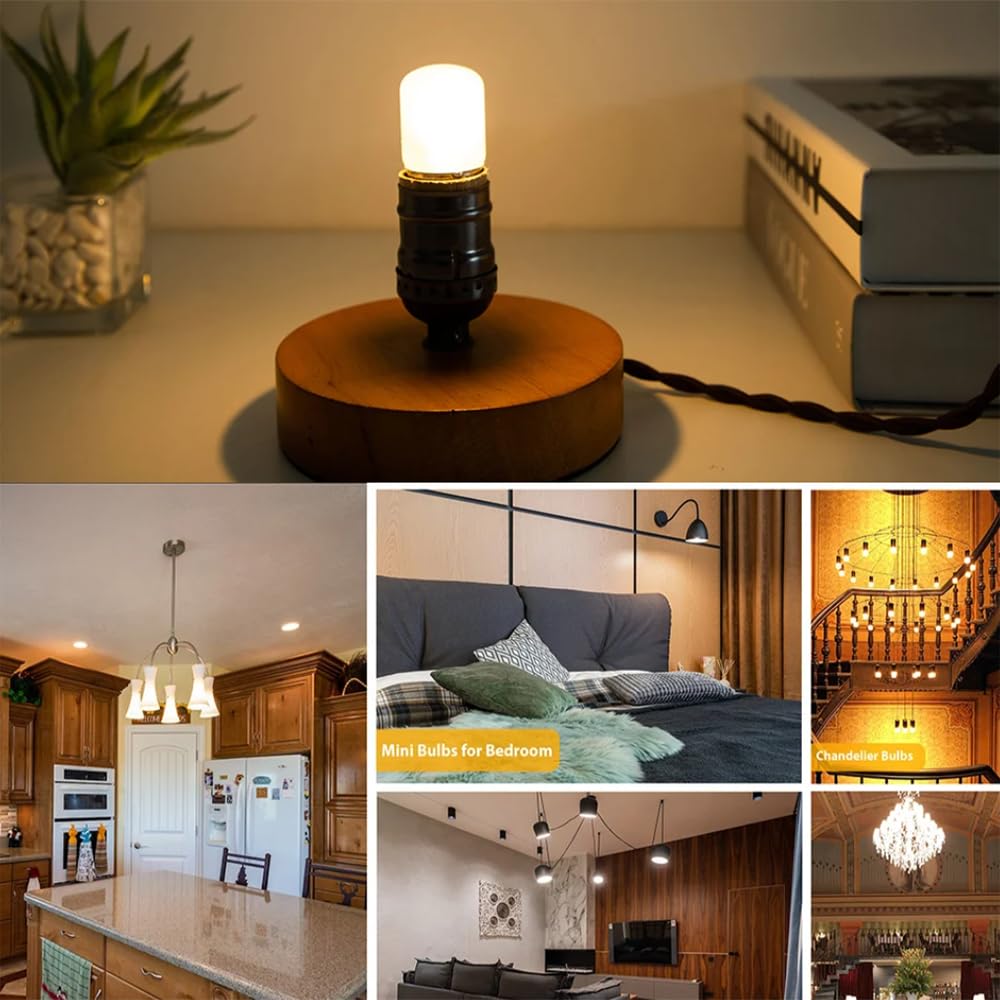 10 Stück T28 E27 220V E26 110V 1W Röhrenförmige LED-Glühbirne Mattierte Dimmbare Glühbirnen Wohnzimmer Pendent Dekoration Nachtlicht,Warm white,110V E26