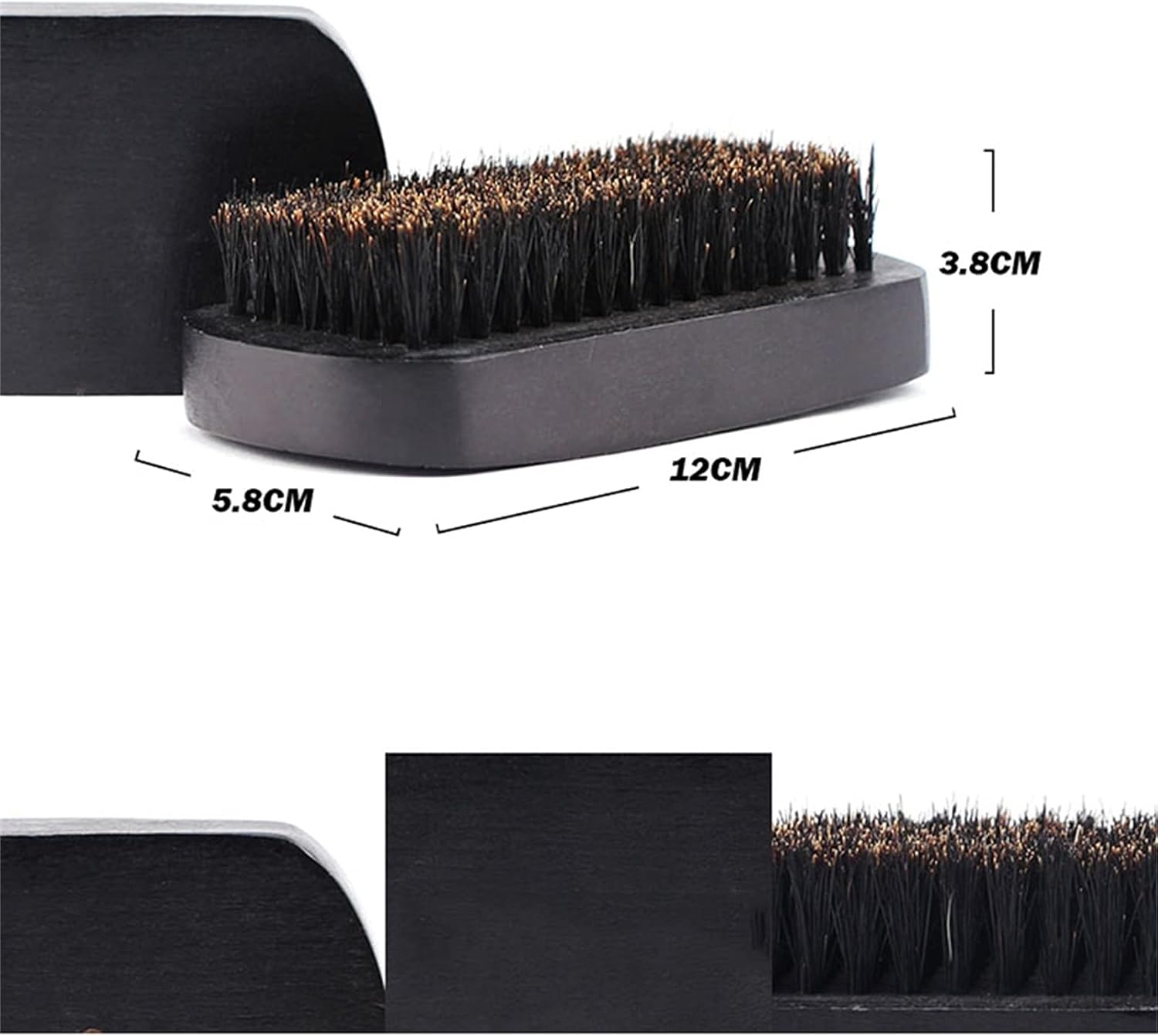 Shaving Brush Set of 2, Handmade Foam Soap Head Styling Beard Brush Beech Wood Bristle Hair Shaving Brush (Color : Black, Size : #2)