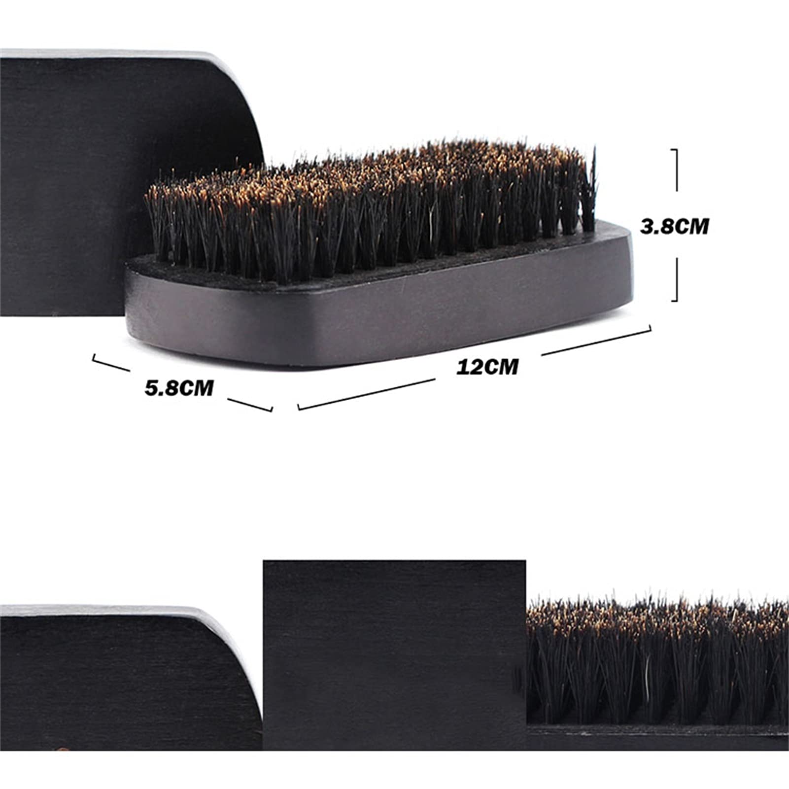 AnSafe Rasierpinsel 2er-Set, Handgefertigt Schaum Seife Kopfstyling Bartbürste Buchenholz Borstenhaar Rasieren Bürste (Farbe : Schwarz, Größe : #2)