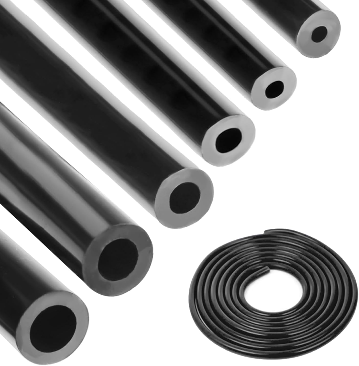 Silicone Vacuum Tubing Hose 10 FT 6PCS, 1/8″ 5/32″ 3/16″ 1/4″ 5/16″ 3/8″ ID High Performance 130PSI, Engine Automotive Vacuum Silicone Hose Line Kits Silicone Vacuum Tubing Hose 10 FT 6PCS, 1/8″ 5/32″ 3/16″ 1/4″ 5/16″ 3/8″ ID High Performance 130PSI, Engine Automotive Vacuum Silicone Hose Line Kits