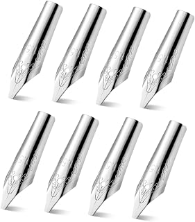 8pcs Silver Pen Nibs Replacement for Calligraphy Writing
