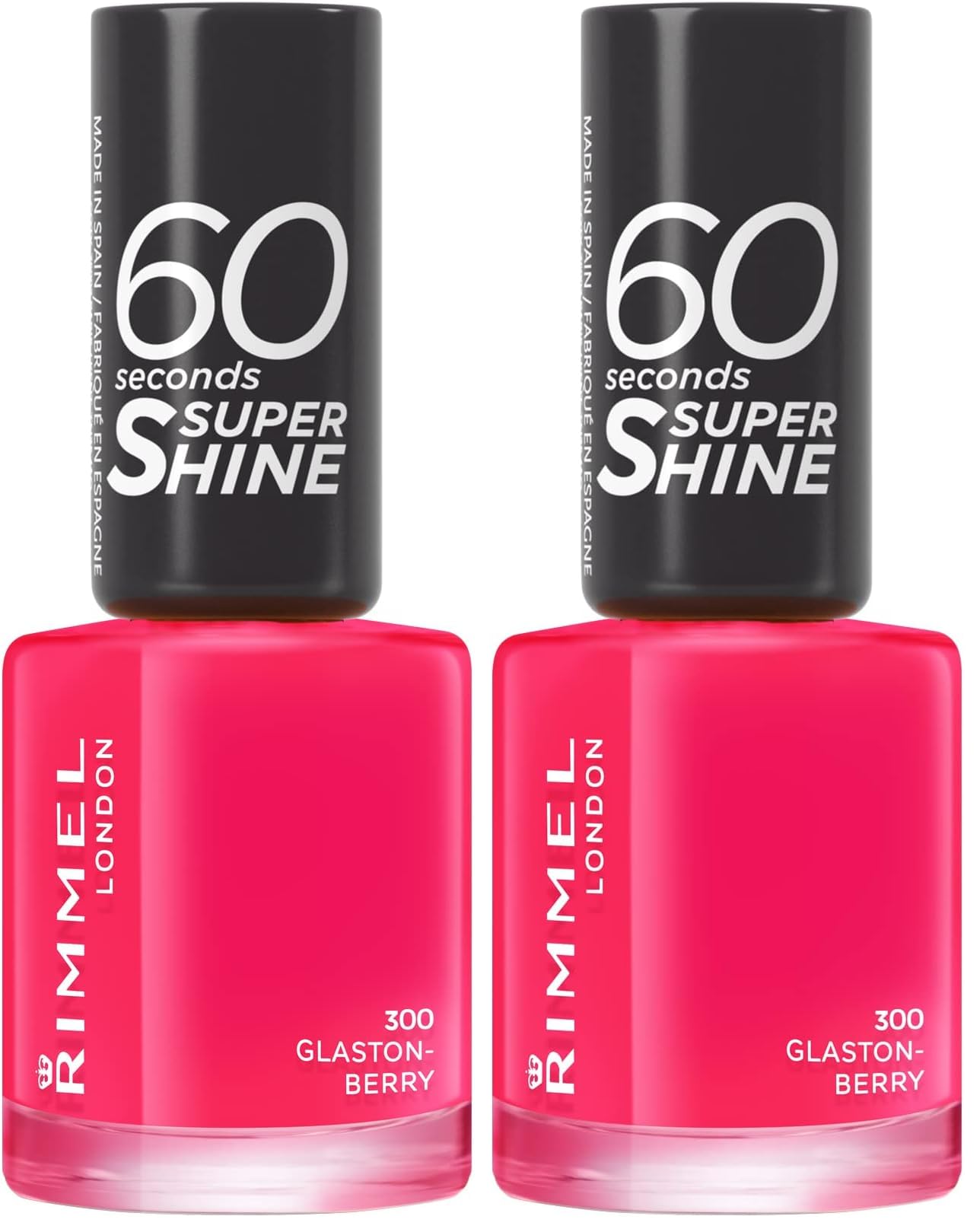 Rimmel London 60 Seconds Super Shine by Rita Ora Nail Polish, 300 Glaston-Berry, 8 ml (Pack of 2)