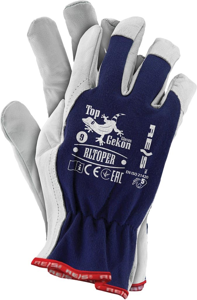 12 Paar Arbeitshandschuhe Schutzhandschuhe verstärkt mit Rindsleder Handschuhe aus Ziegenleder hoher Qualität GR. 8