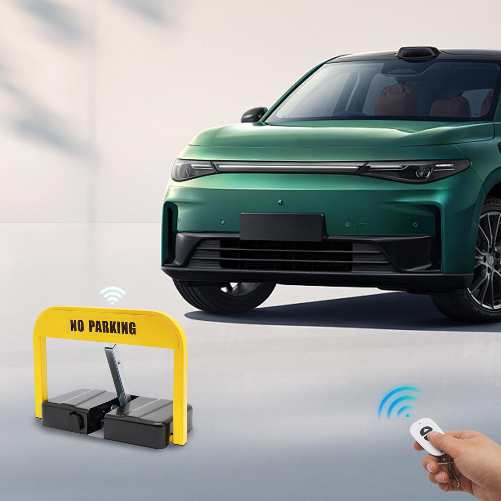 Elektronische Faltparkstangen mit Fernbedienung Automatischer Parkblocker w/3 Erweiterungsschrauben & 2 Schlüssel- 3T Tragfähigkeit