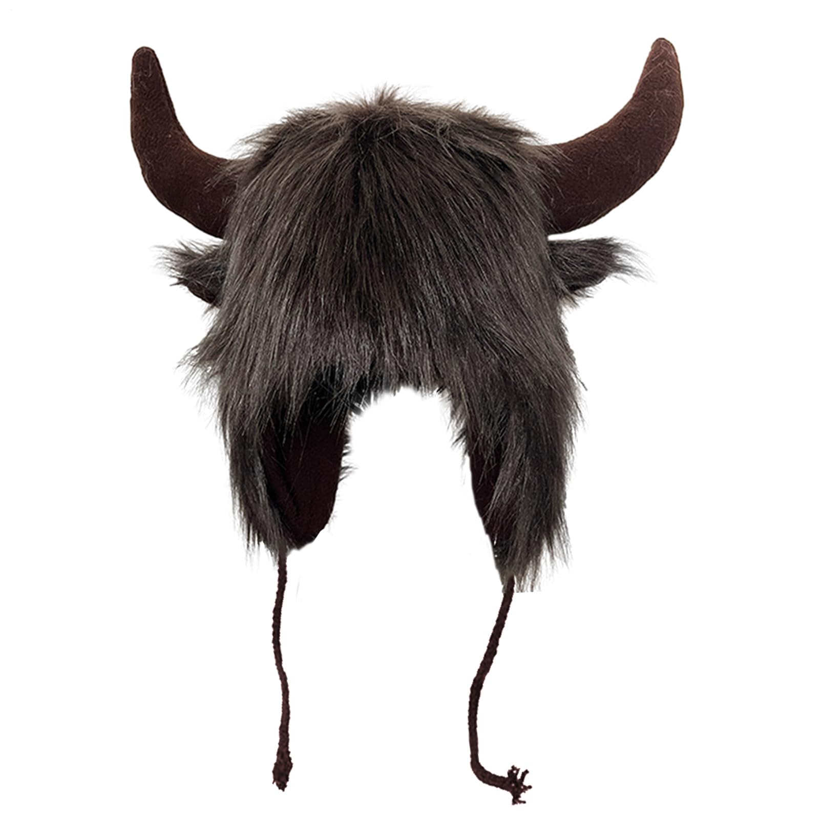 Sombrero de bisonte con cuernos – Sombrero de cuerno de felpa – Sombrero de oreja para Halloween, regalo para hombres y mujeres para animales Cosplay Festival fiesta temática aventura al aire libre