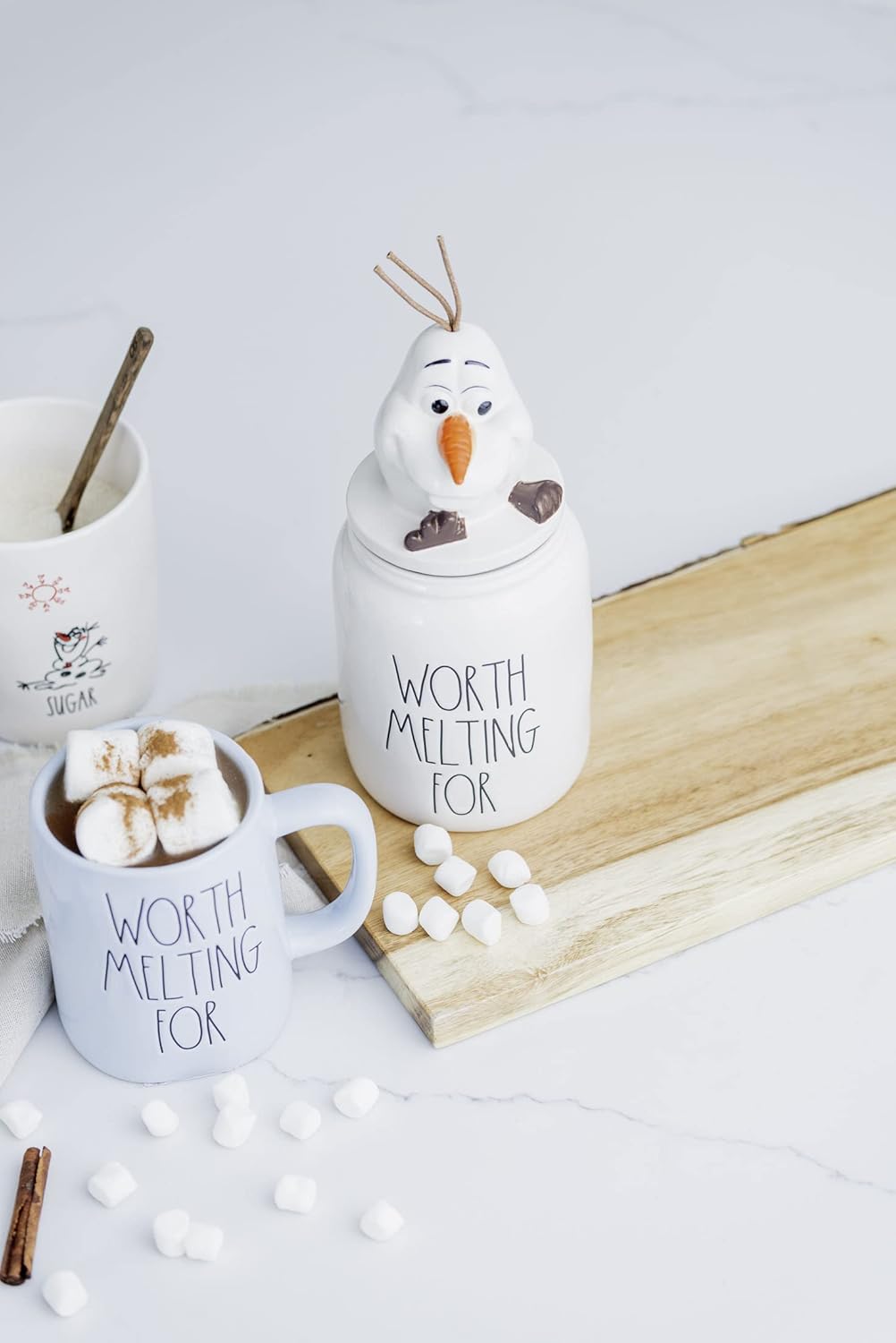 Disney Frozen x Rae Dunn "Worth Melting For" Olaf Coffee Canister