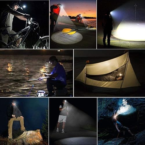 Miniatura 4 de Linterna frontal recargable súper brillante de 20000 lúmenes, linterna de cabeza USB-C, lámpara de cabeza ultra brillante, luz impermeable para