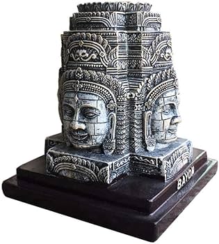 Amazon.co.jp: 置物・オブジェ カンボジアの四面仏に微笑む三次元