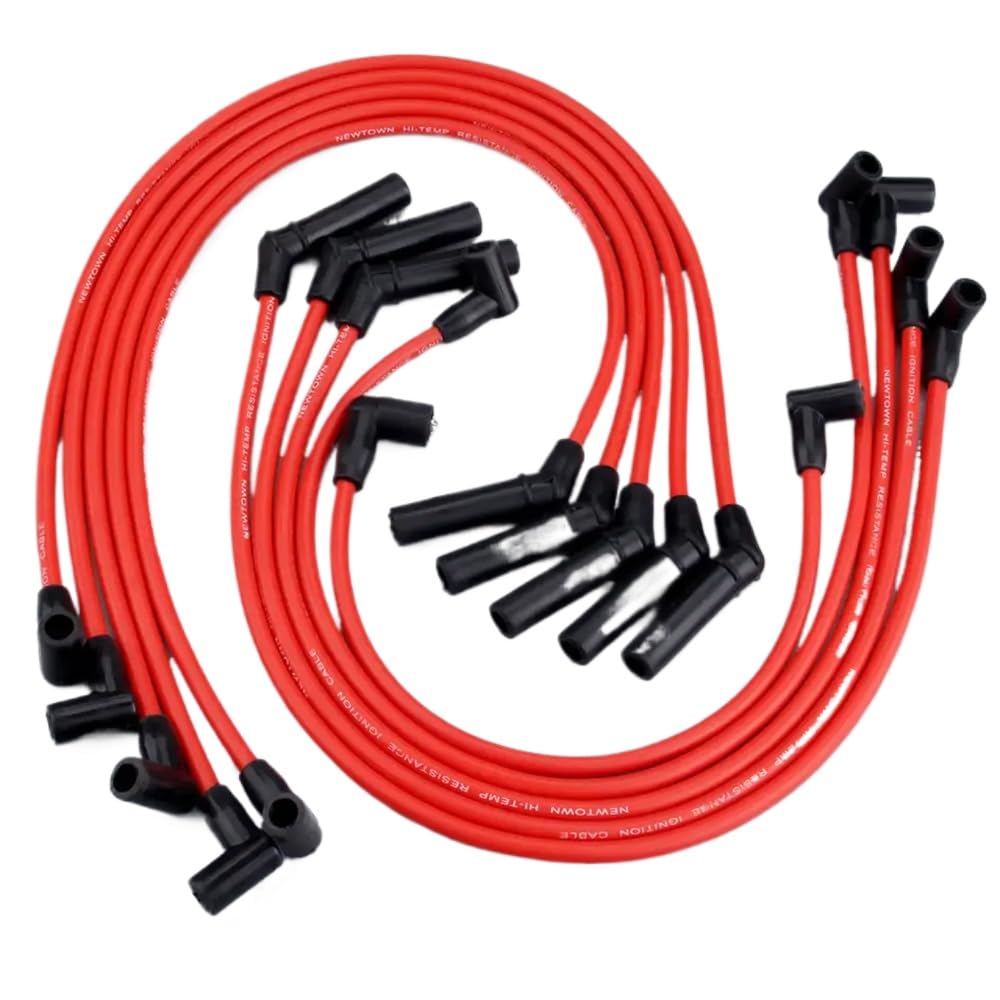 Kit de cables de encendido de bujía de 9 mm de diámetro compatible con motores Mustang 1964-1995 5.0L 5.8L V8 de bloque pequeño 302W
