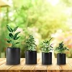 Flower Pots Set of 4, 4/5/6/7 Inch Plant Pot with Drainage Holes, Planters for Indoor Outdoor Gardening Plants, Black