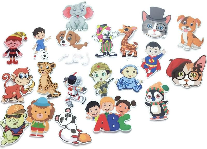 DaSyncSYNC Big Patches for Clothes Assorted 8CM Jeans Jackets Biker 5 Pieces Badges for Bags Kids Baby Shower Love Animal Dresses Decoration Craft sew stitich on Clothes Paste on Fabric DIY Girls Boys