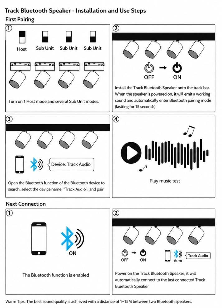 Image of Trendy Illumina Magnetic Track Bluetooth Speaker | 10W Smart Wireless Audio Module for Magnetic Track Lighting System | Bluetooth 5.4 Ceiling Track Speaker | Modern Audio Solution | Speaker Only