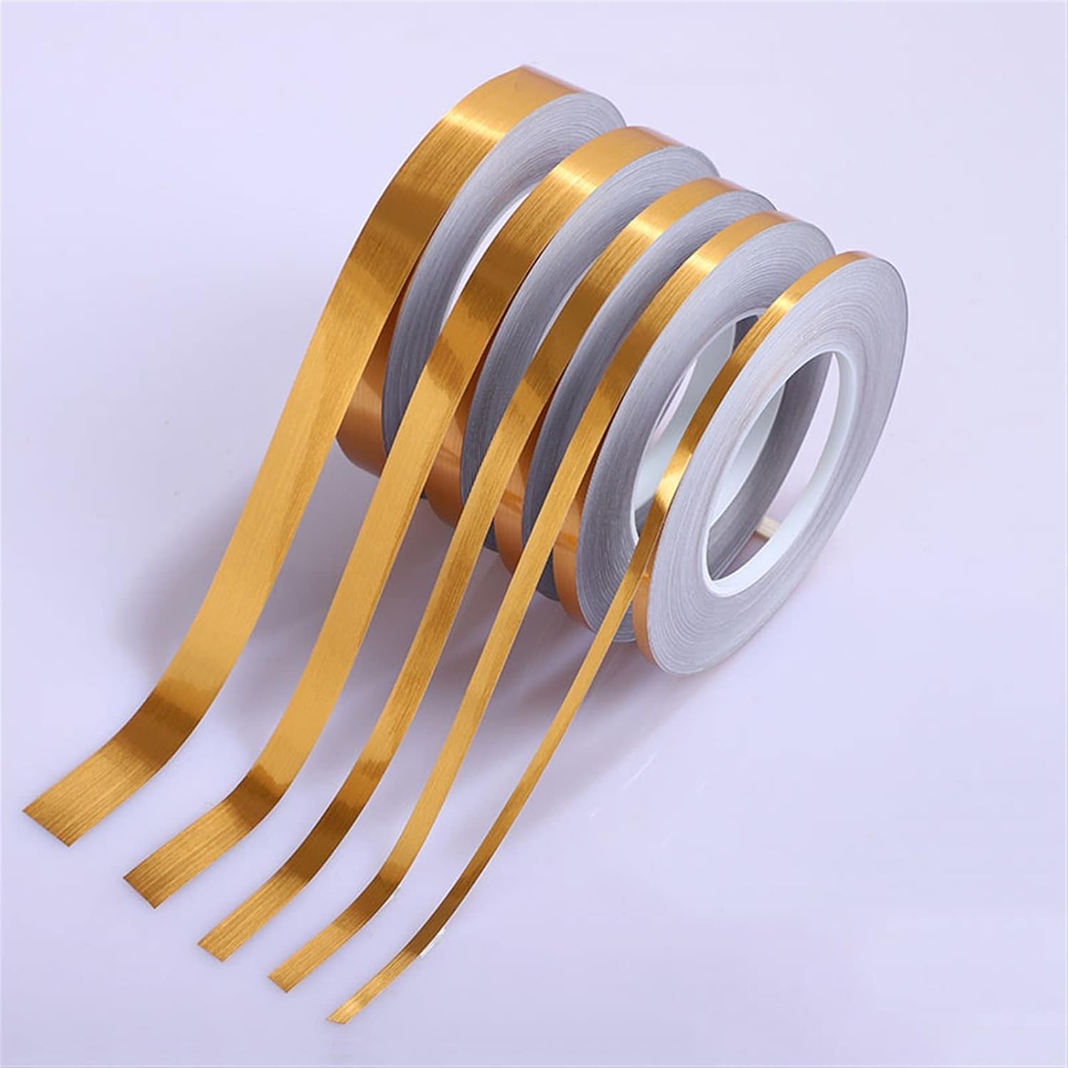 Wallpaper Border Self Adhesive Wall Border Multiple Widths Multicolor 164ft Length PVC(Mirror Rose Gold,W: 0.8cm)