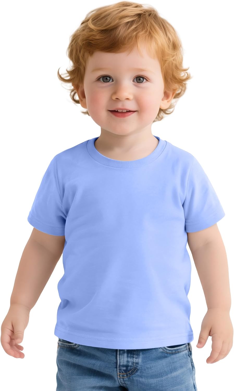 Toddler Boys Short Sleeve T-Shirts Baby Basic Tee Solid Color Tops Size 18M 5T