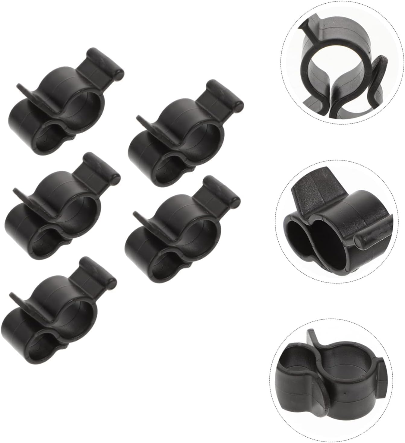5 Pcs Black Awning Clips for Camper and Travel Trailer - Standard Hooks for Rope Lights, Party Lights, RV Lights - Fits Awning Roller Bar Channels, Ideal for Awnings, Screens, and Outdoor Accessories image 2