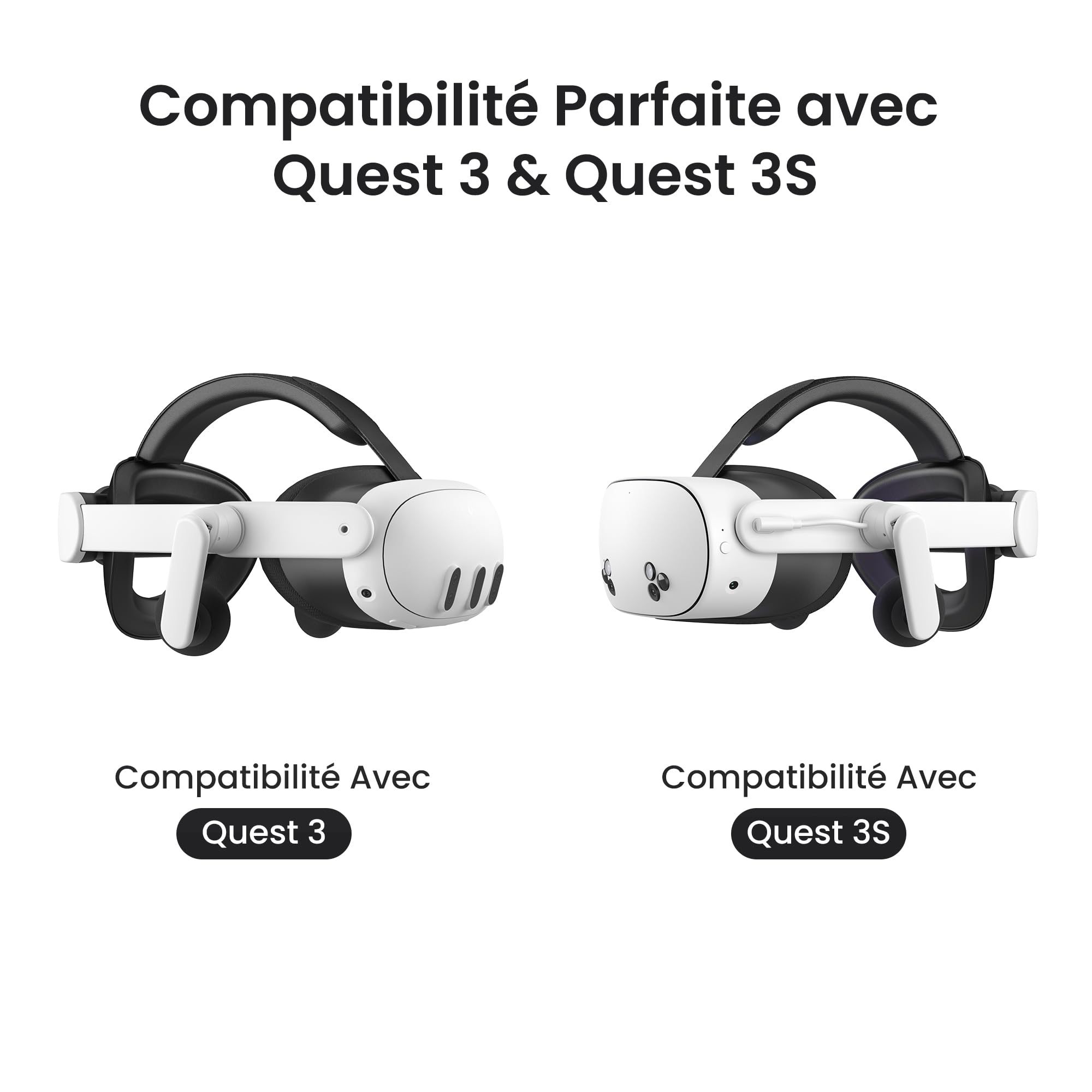 KIWI design Audio Sangle de Tête avec Batterie pour Meta Quest 3/3S, K4 Duo Casque DualFast à Chargement Rapide Accessoires VR au Design Équilibré pour Un Son Amélioré et Un Temps de Jeu Prolongé