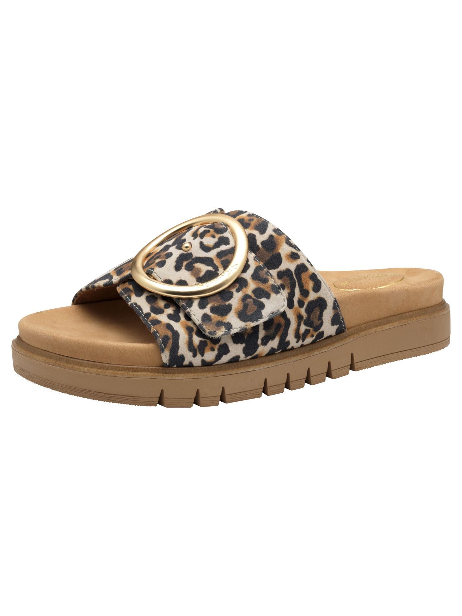 Tamaris Comfort Women’s Leather Mules Elegant, Leopard, 6,5 UK