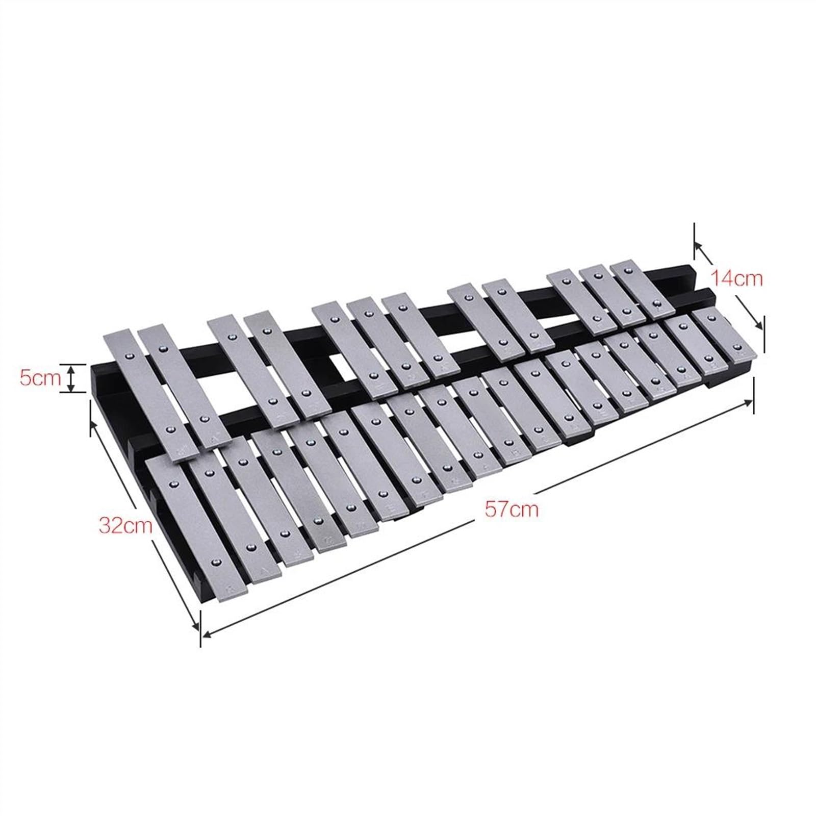 30 Notas Glockenspiel Xilófono Marco De Madera Barras De Aluminio Con Bolsa De Transporte Material De Madera Y Aluminio