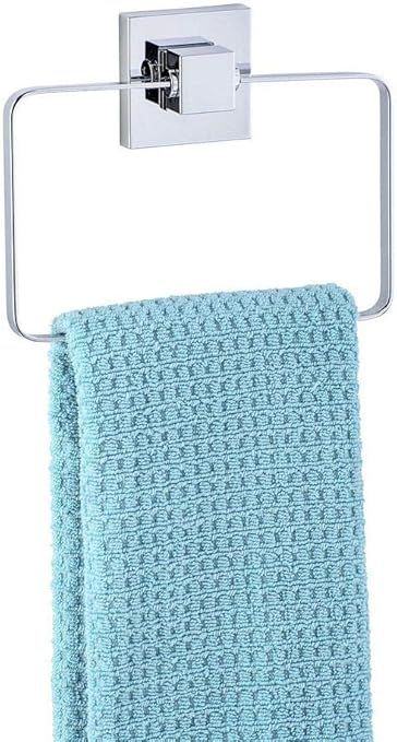 WENKO Vacuum-Loc® toallero de aro de acero fino Quadro, Acero inoxidable, 18.5 x 14 x 3.5 cm, Brillante