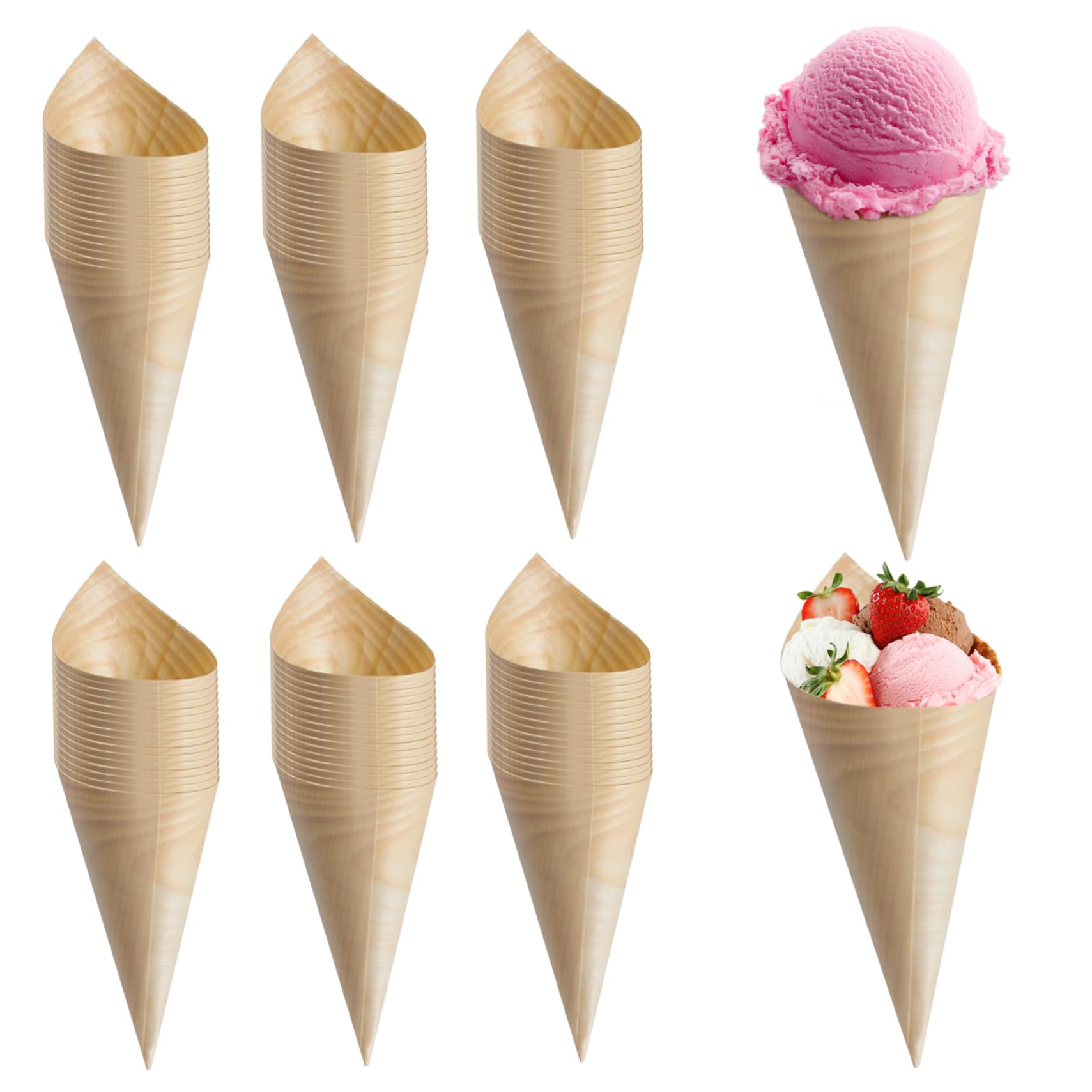 Support crème glacée jetable en bois pour éviter les coulures : idéal apéritif et amuse-gueules