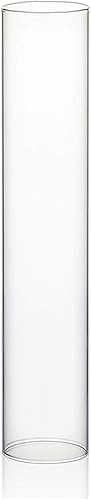 Miniatura 66 de WGVI Funda para portavelas Hurricane, ancho de 6 pulgadas, altura de 10 pulgadas, portavelas cilíndrico de vidrio transparente, tubo de chimenea