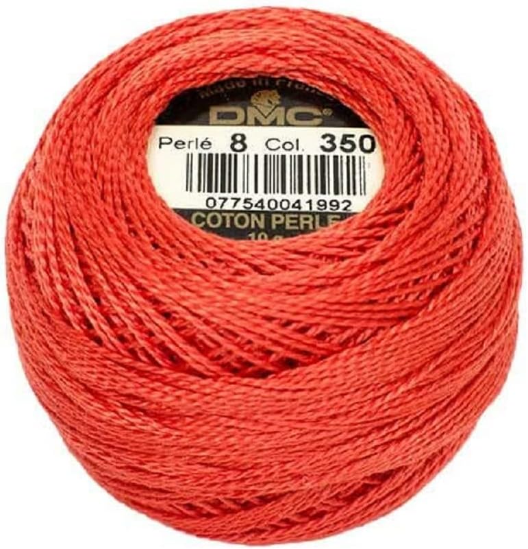 DMC 116 8-350 Pearl Cotton Thread Balls, Medium Coral, Size 8