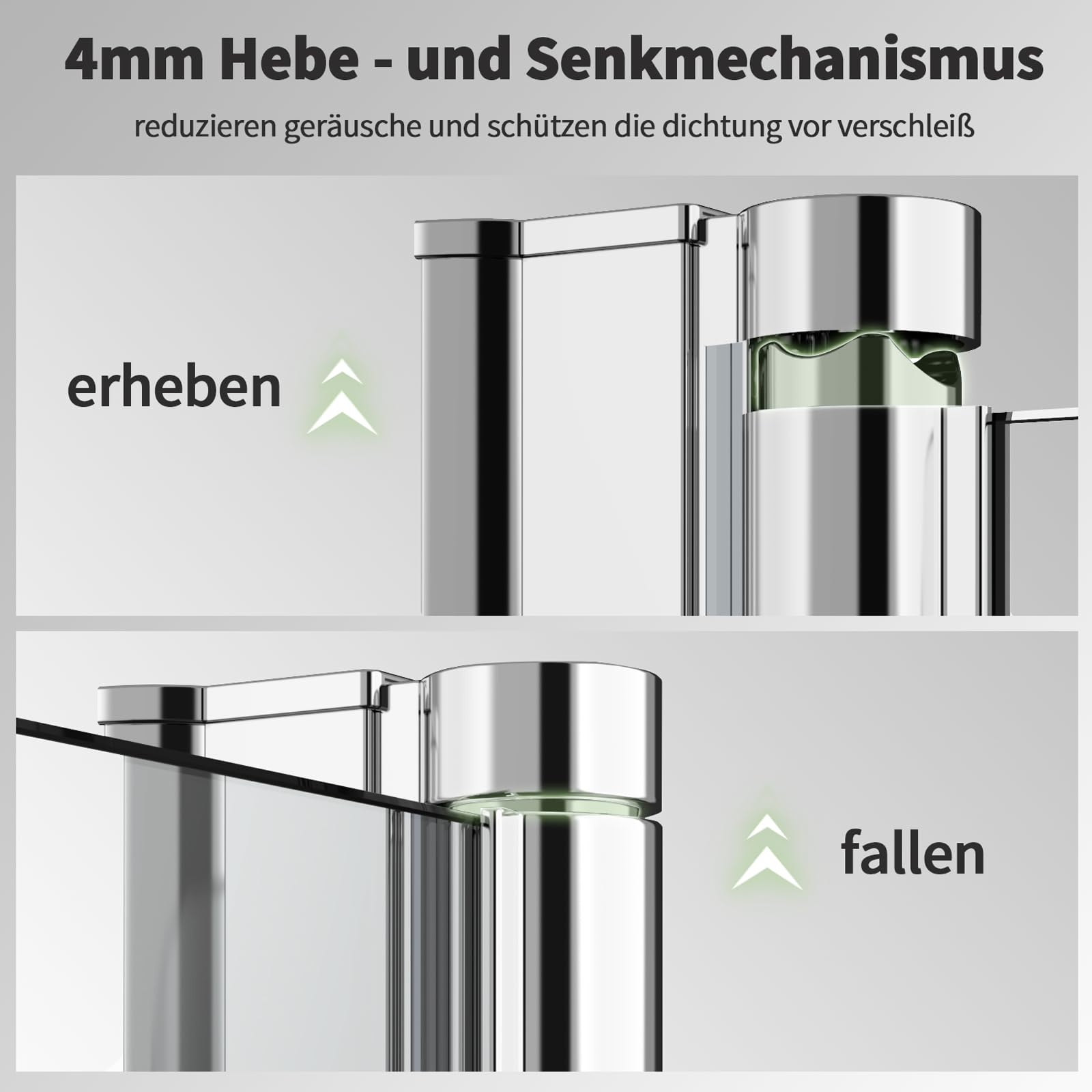 Duschwand für Badewannen 140 x 140 cm 3 teilig faltbar Duschabtrennung Sicherheitsglas hell Nano 6mm Glas Duschwand Duschabtrennung