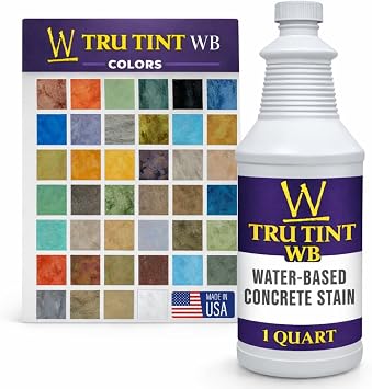 | Water-Based Concrete Stain Tru Tint Rust 1 Quart - Professional Grade, Eco-Friendly, Safe & Easy to Use 40 Colors Available Also for Pavers, Natural Stone, Cement, Vertical