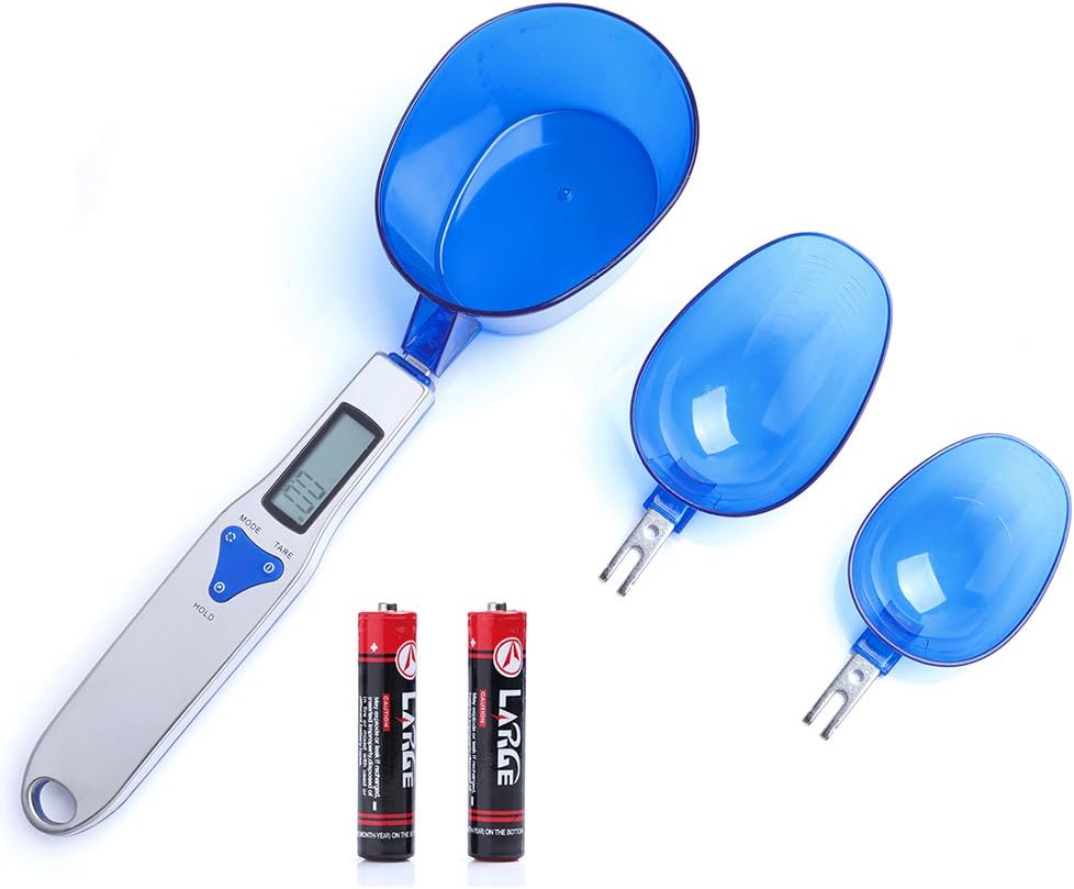 Spoon Scale - Digital Scale Spoon LCD Display Kitchen Spoon Scale 500g/0.1g Electronic Measuring Spoon Scales with 3 Detachable Weighing Spoons (Battery Included)