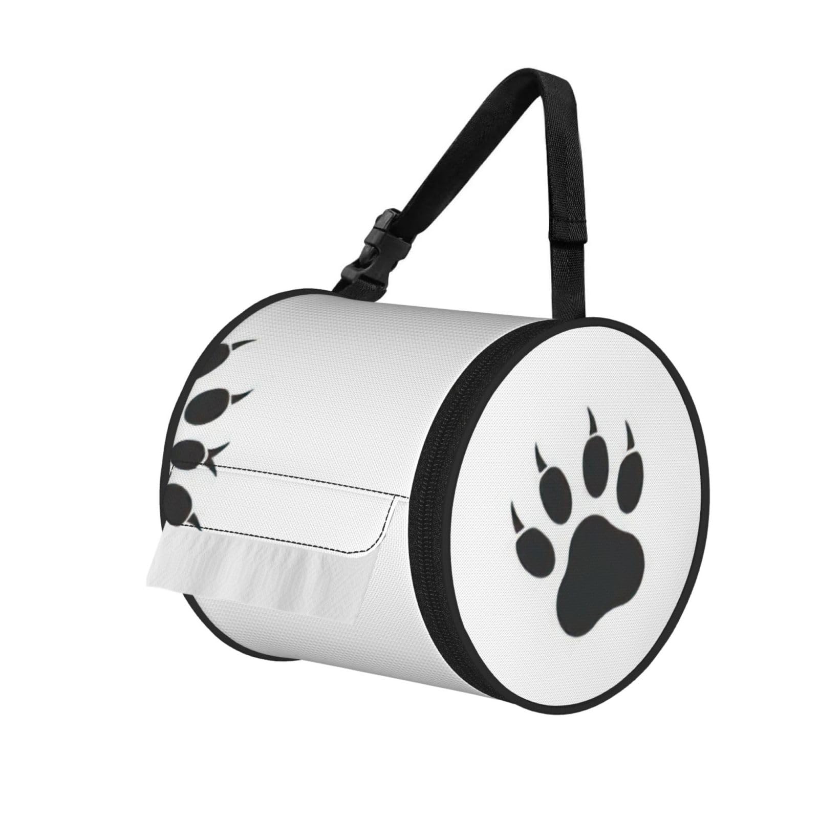 Bear Paw Print Fashion Tissues Organizer Box, Hanging Tissue Holder For Purse Coins For Car Office Daily Outing
