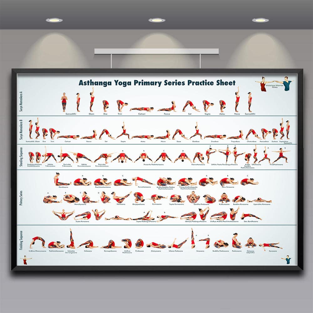 Buy Ashtanga Yoga Primary Series Practice Chart Postures Gym Yoga Wall ...