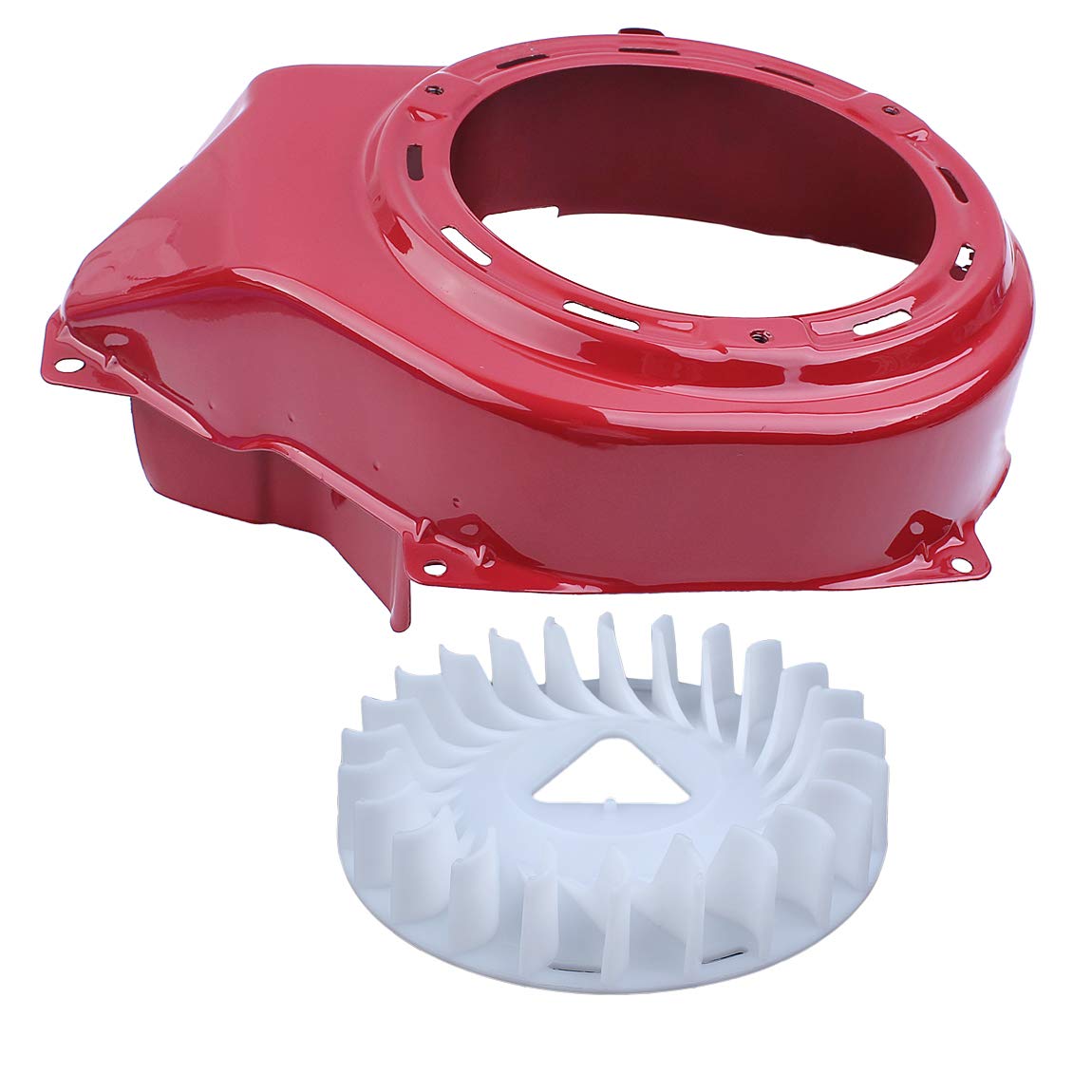 shiosheng Red Recoil Pull Starter Cooling Fan Cover Shroud for Honda GX390 GX340 188F 5Kw 6.5Kw shiosheng Red Recoil Pull Starter Cooling Fan Cover Shroud for Honda GX390 GX340 188F 5Kw 6.5Kw