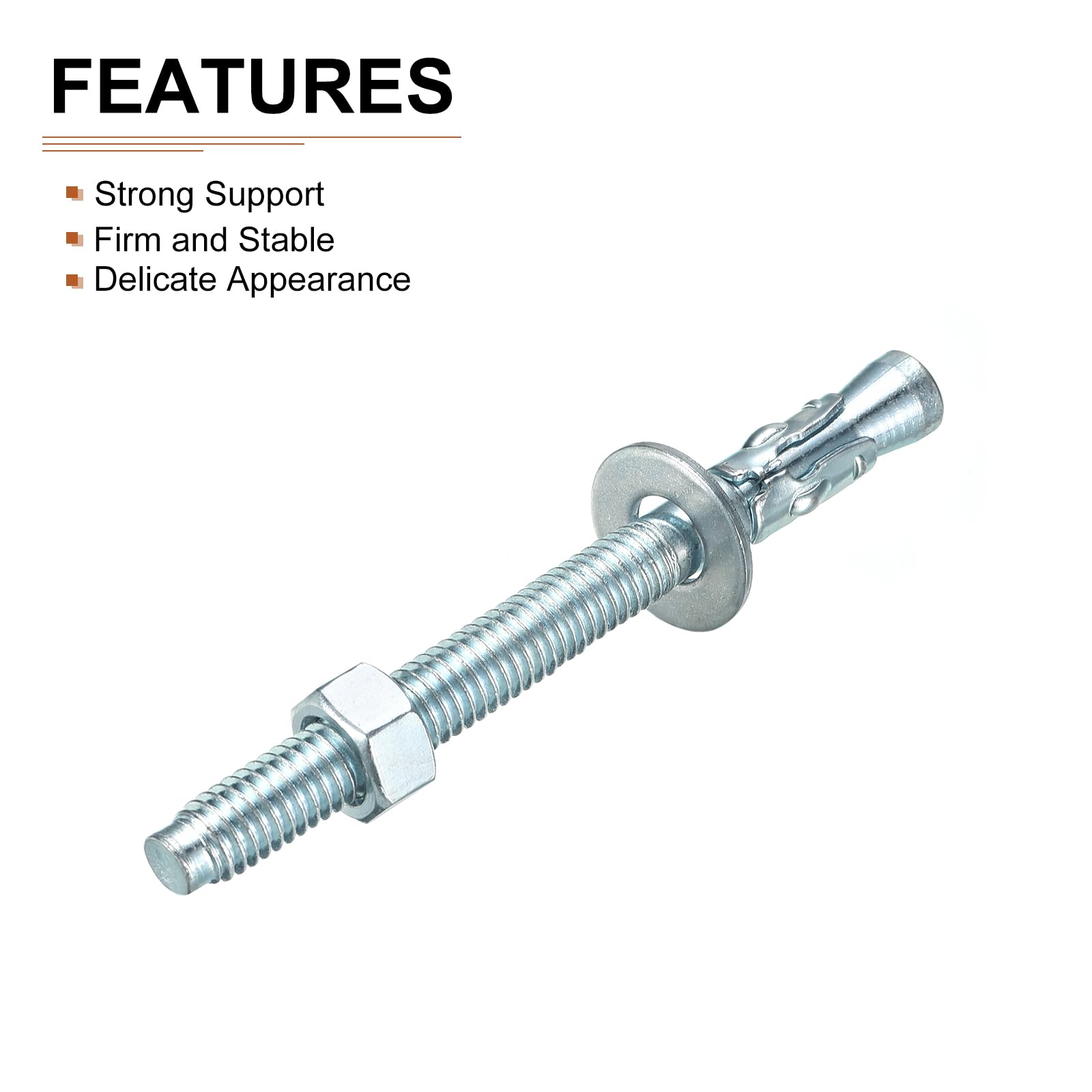 DTGN 3/8" x 4" Wedge Anchors, 50Pack, Good for Cement and Concrete Wall - Image 3