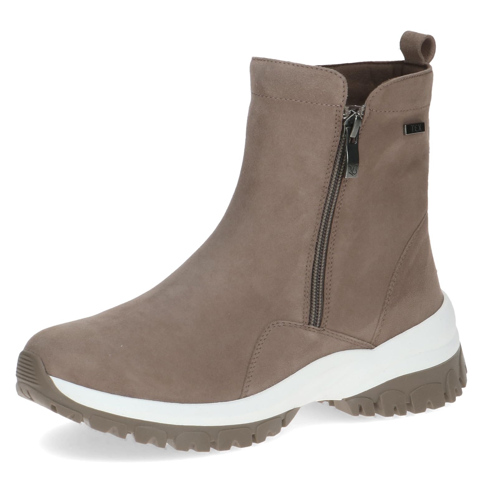 CAPRICE Damen Stiefeletten ohne Absatz Airmotion aus Leder mit Reißverschluss Weite G