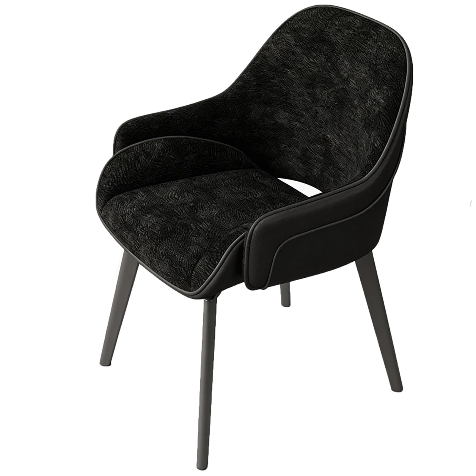 Chaise pivotante salle à manger chic avec finitions élégantes noires ZTGL