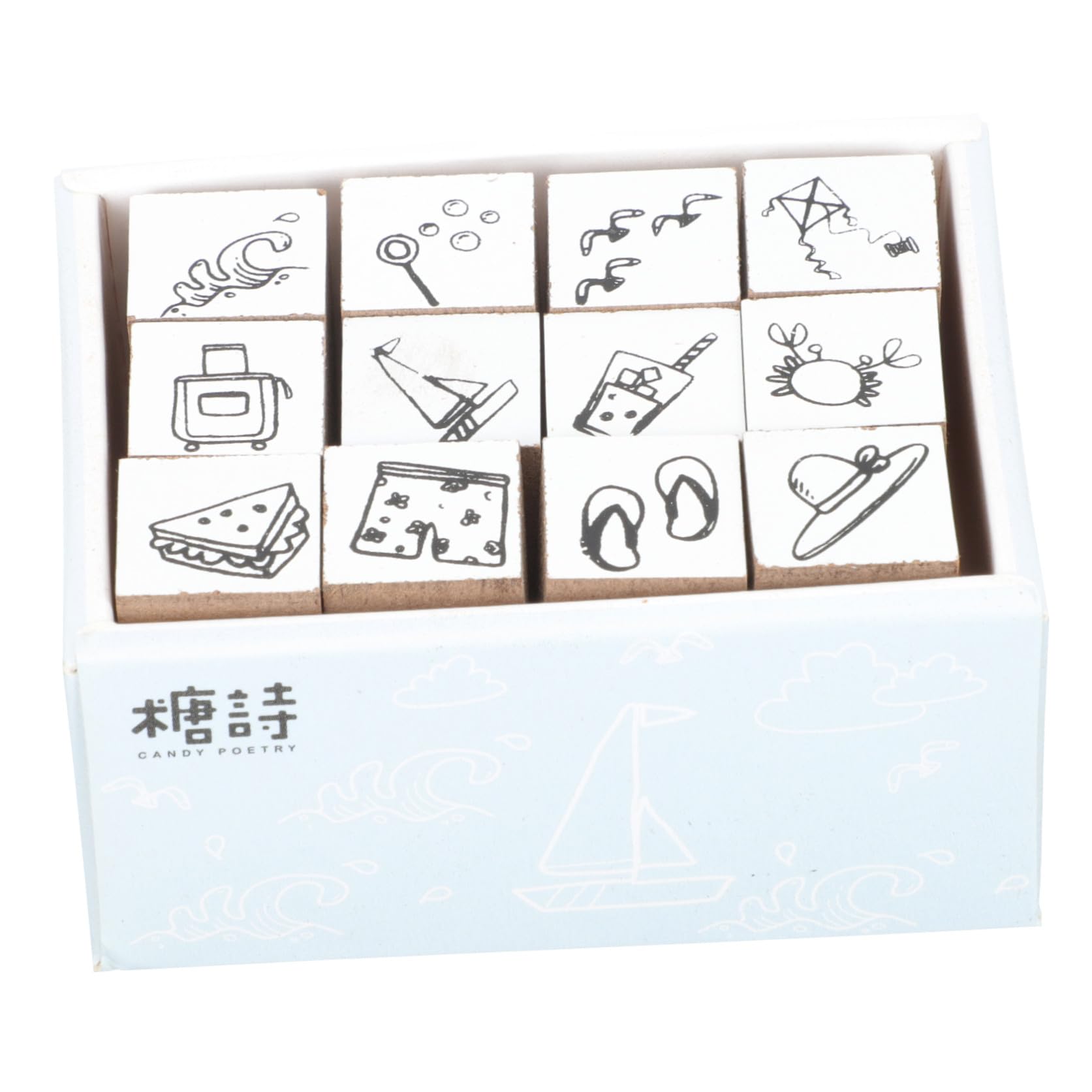 5 Juegos Sello De Madera Sello Del Álbum De Recortes Papel Manualidades Crafts for Sello De La Vendimia Álbum De Recortes Herramienta De Bricolaje Khaki 12 Piezas X 5