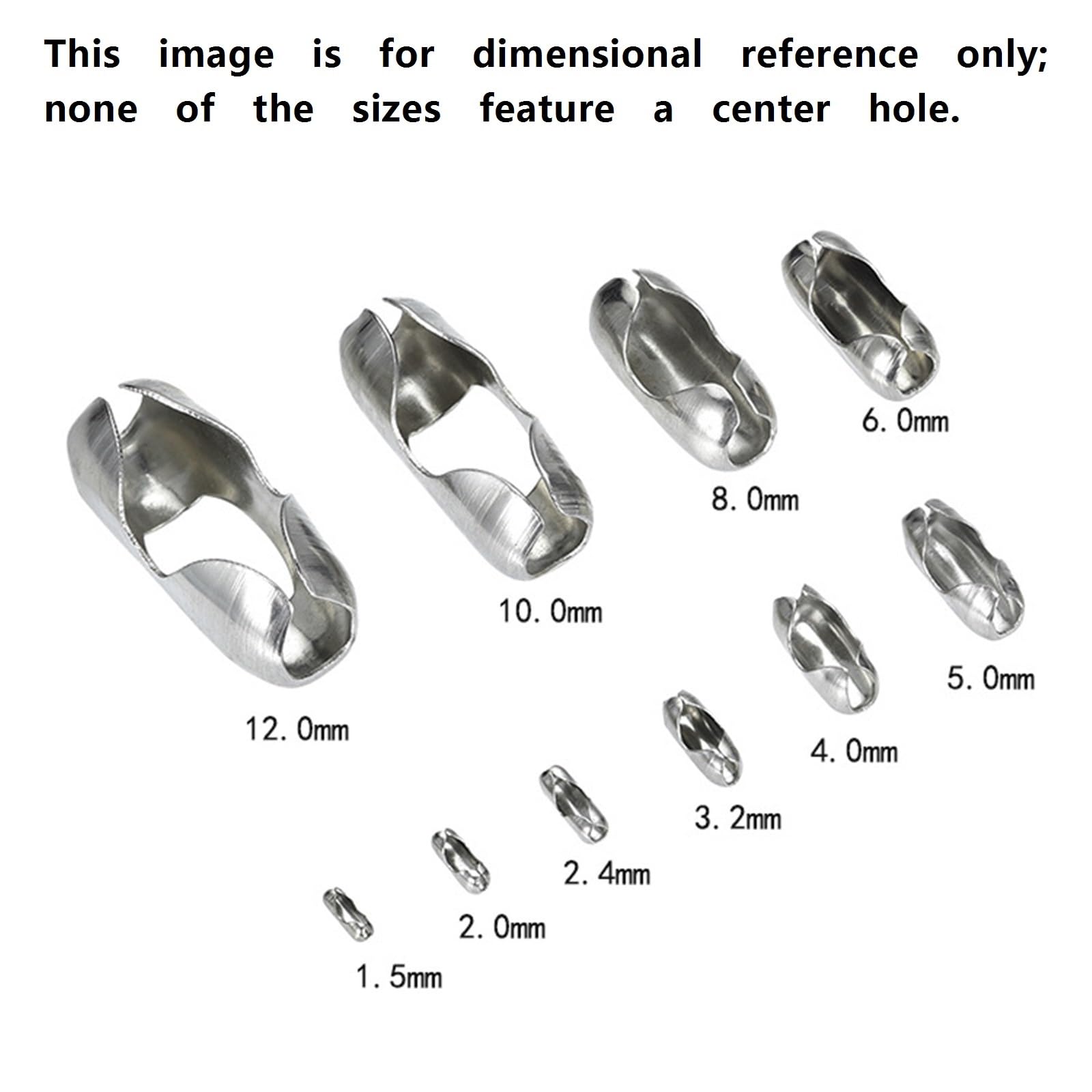 Blindkettenverbinder, 1000 Stück, 0,1–1,2 cm, Edelstahl, Kugelketten-Verschlüsse, Endperlen, Crimpen, silberfarben, DIY-Zubehör, 1000 Stück