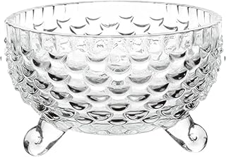 Glass Salad Bowls Set Round Decorative Bowl Fruit Punch Set Crystal Glass Trifle Set Dessert Ice Cream Bowls Crystal Effect Fruit Salad Trifle Glasses Serving Bowls (150ML, Pack of 1)