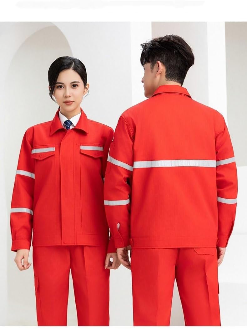 Spring Autumn Long Sleeve Jacket and Pants Set for Men - Construction Workwear Suit
