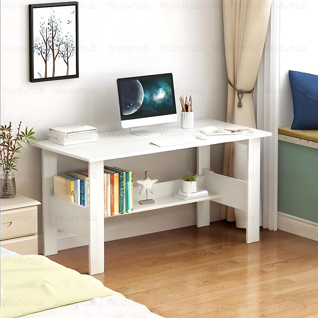 Computer Home/Office Desk | Writing Study | Laptop Table | Modern Simple Desk | Small Desks for Small Spaces | Sturdy Desk for Home, Office, Bedroom, Living Room (ST-09-White) 23 61erl jgo6L. SL1080