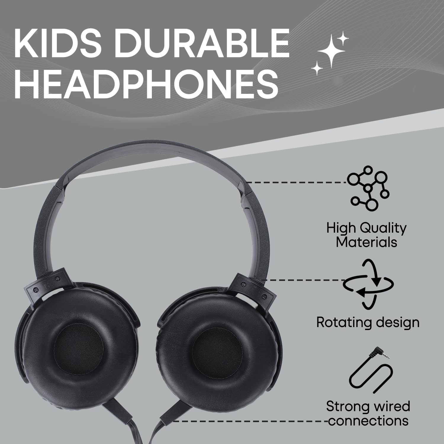 Paquete de 10 auriculares de aula a granel, auriculares duraderos con cable para estudiantes, niños, adolescentes, niños y adultos (LS450, 10 negro)