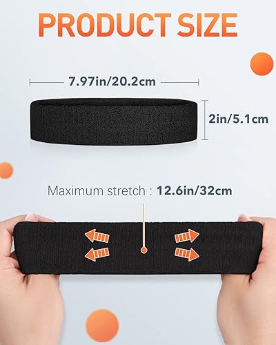 Miniatura 4 de Tanluhu Diademas deportivas para entrenar, hacer ejercicio, tenis, baloncesto, correr, de tela de rizo, de algodón, para exteriores, para hombres y