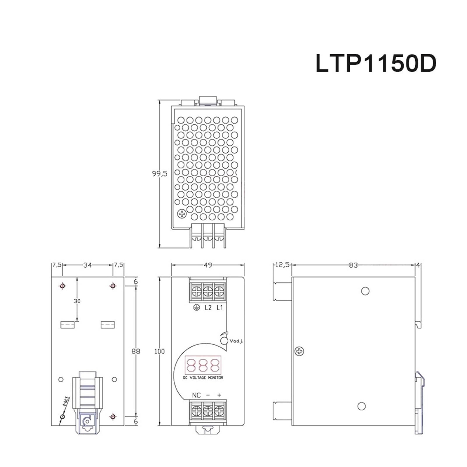 Alimentation de commutateur de Rail LTP1150D-24TDA 24V 5A LTP1300D-24TDA 24V 10A(LTP1150D-24TDA)