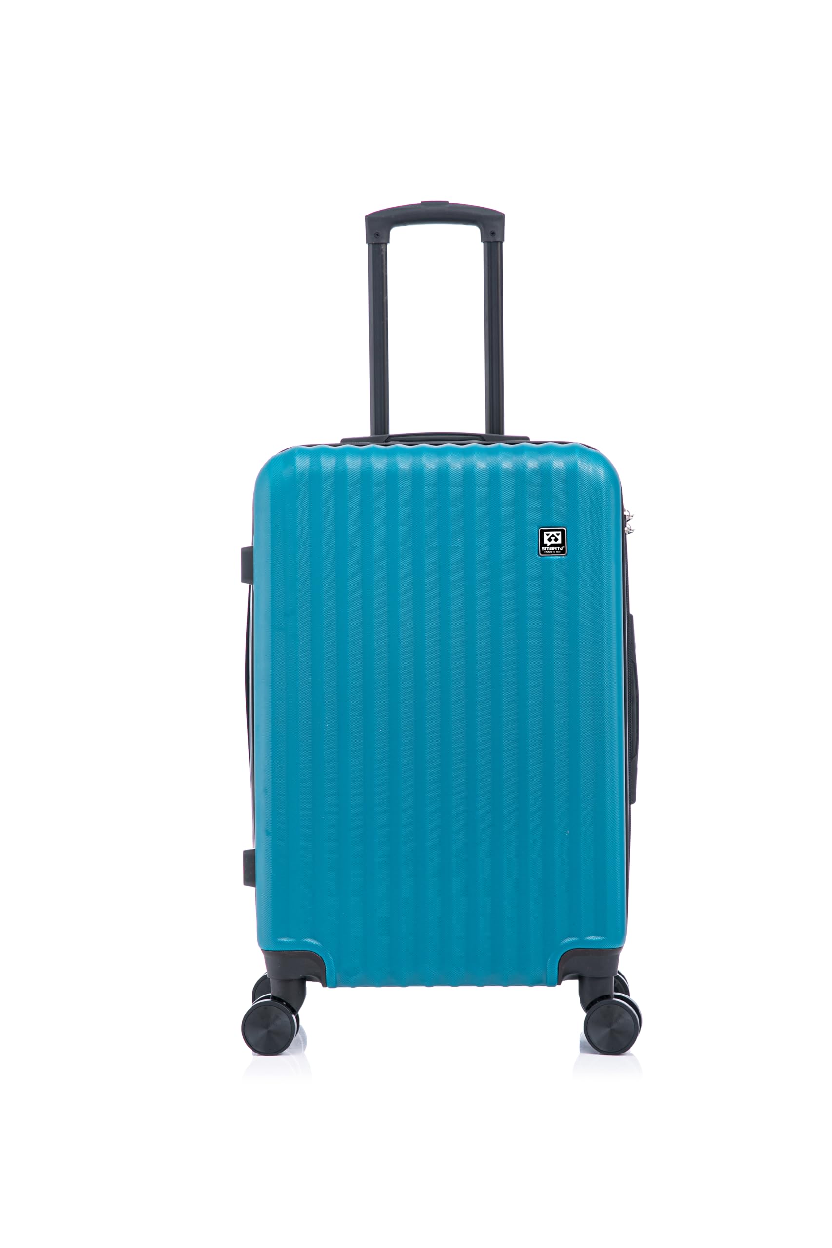 SMART-J Zestaw 3 walizek z twardym bagażem Tris (20"/24"/28") - bagaż podróżny z zamknięciem TSA, 4 kółka obrotowe, odporna na zarysowania powłoka ABS, lekka i wytrzymała, przezroczysty, Turchese (20