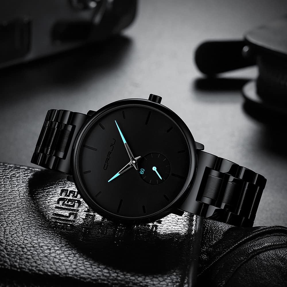 Relojes Hombre De Malla Ultra Fino Negro para Hombres Relojes De Pulsera De Moda Minimalista De Lujo para Relojes Hombre Casual Reloj Hombre De Cuarzo Impermeable