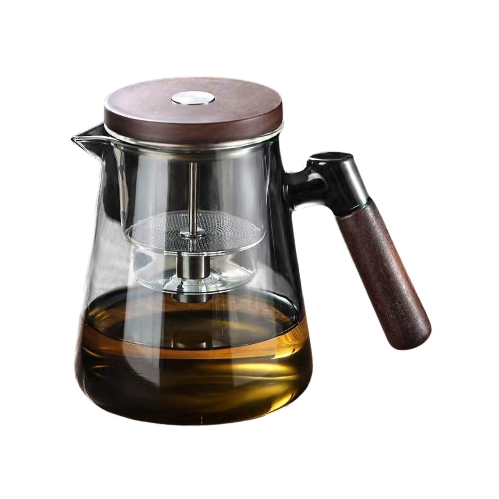 Teiera di Vetro 800ml Tetera Separación De Agua De Té Todo El Vidrio Resistente al Calor Filtro Tetera Kung Fu Tea Set(Ceniza)