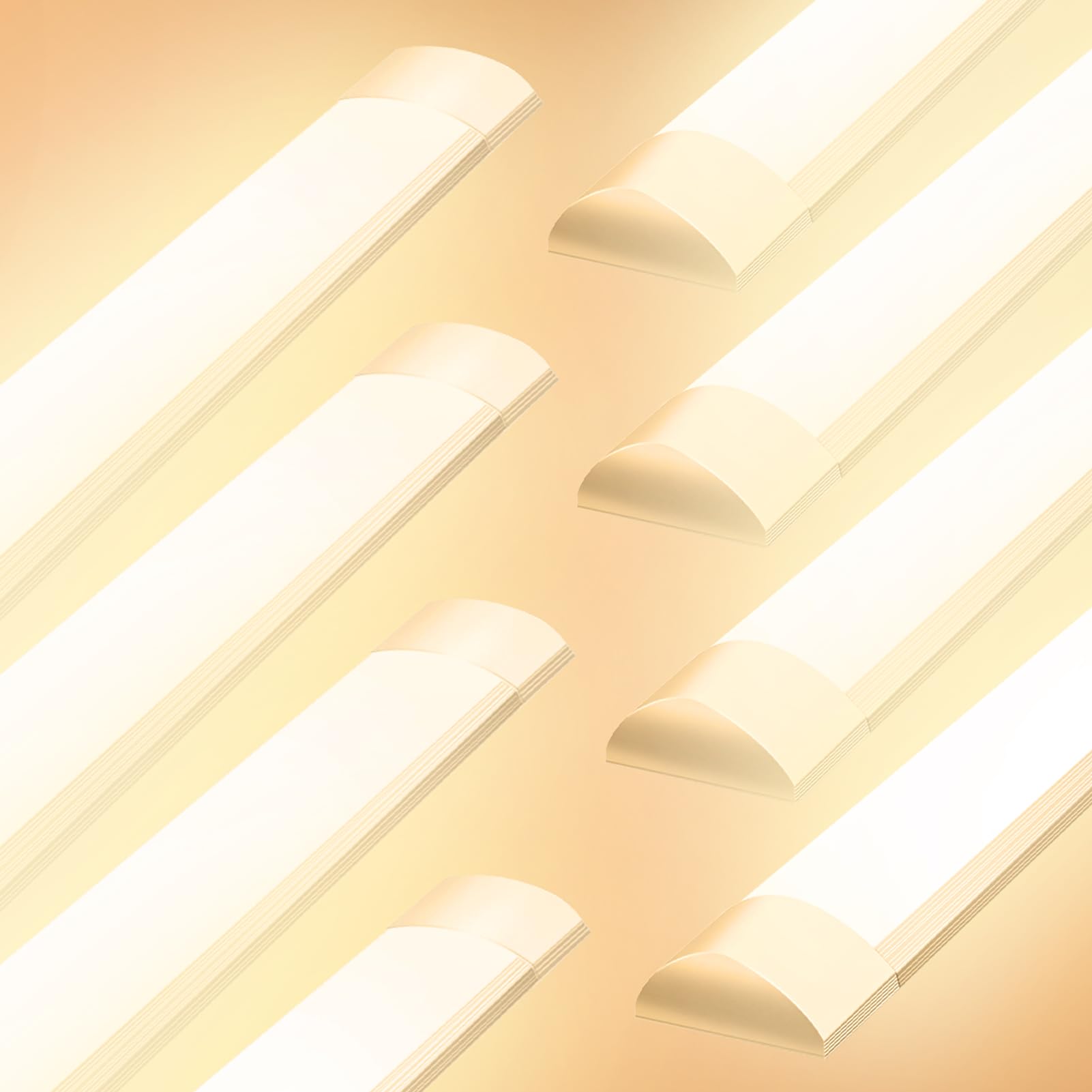 Viugreum 8 Packs 4FT LED Batten Light 40W, 115cm Office Ceiling Tube Lights, 3200K Warm White, 180 °Beam Angle, Low Profile Ceiling Light Strip for Living Room, Workshop, Kitchen, Garage, Warehouse
