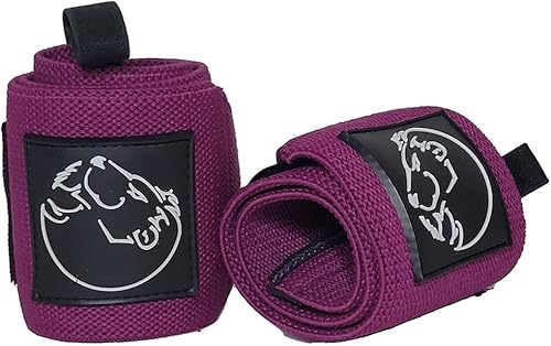 Vista 10 de Muñequeras prémium para levantamiento de pesas, BMG Premium de 18 pulgadas (par) con lazo para el pulgar, resistentes y cómodas Negro